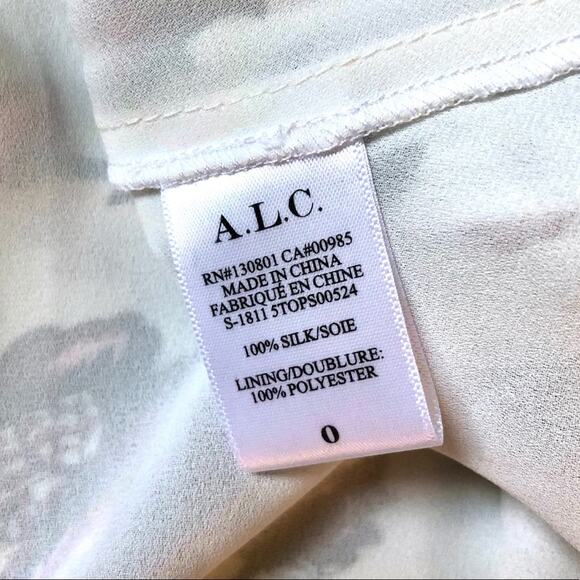 NWT A.L.C. Duran Floral Silk Top (size 0) - Picture 9 of 10